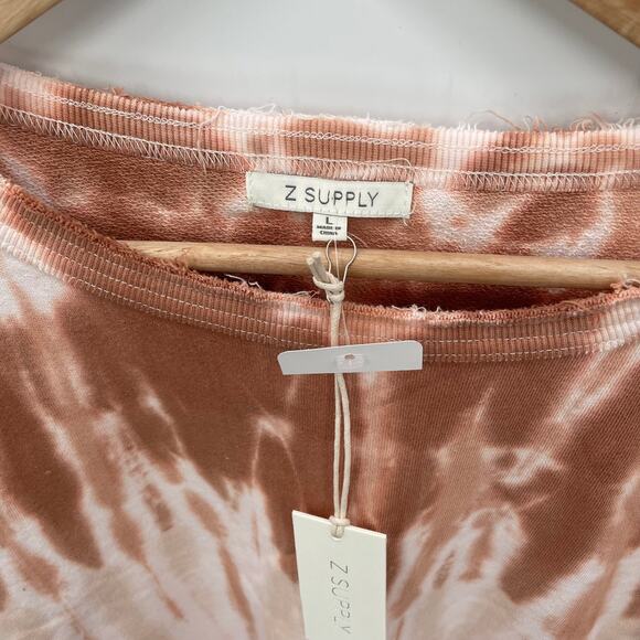 Z SUPPLY NWT Evereve Tempest Tie Dye Raw Hem Pullover Sweatshirt // L - Picture 7 of 12